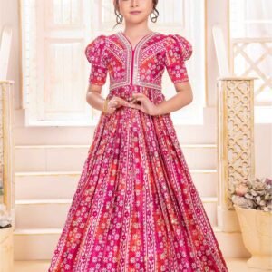 Pink Embroidered Girls Frock